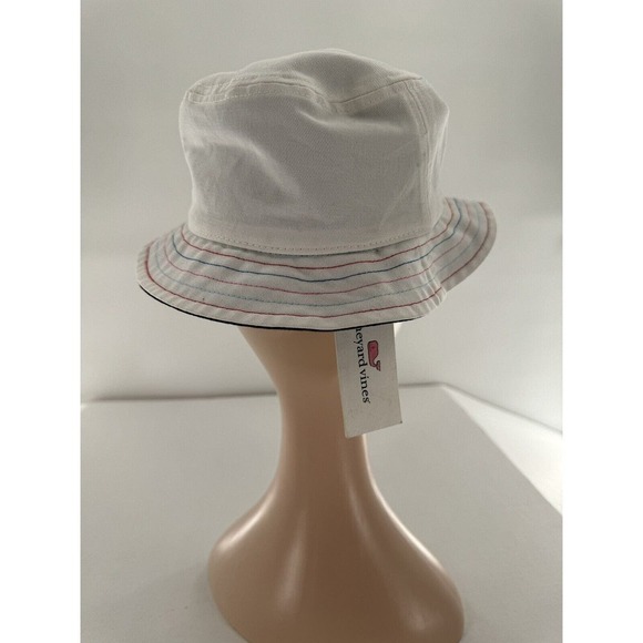 Vineyard Vines Girls Reversible Bucket Hat Deep Bay One Size Rainbow Stitching - Picture 9 of 9